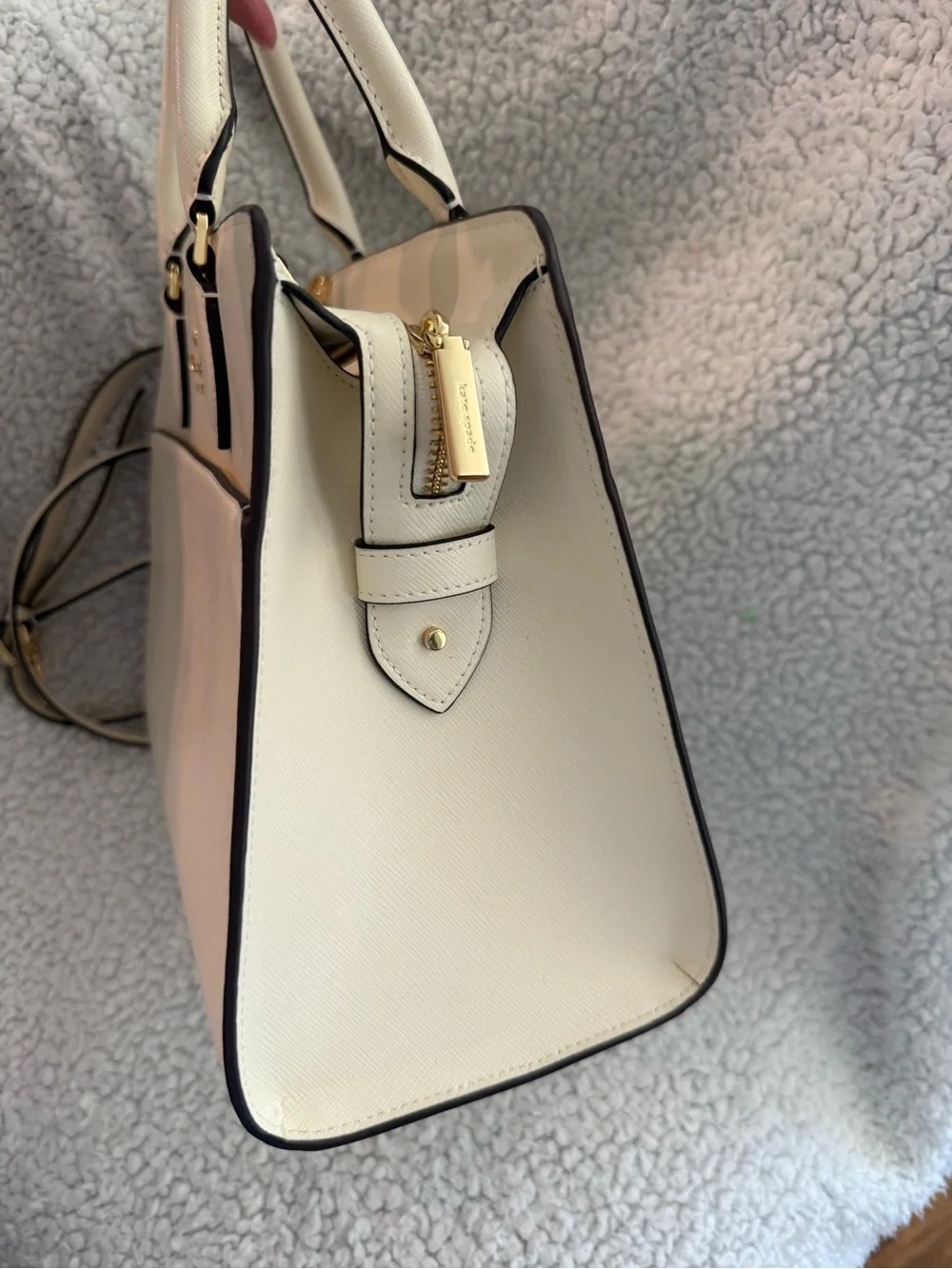 kate spade Cream Saffiano Leather Top-Handle Satchel